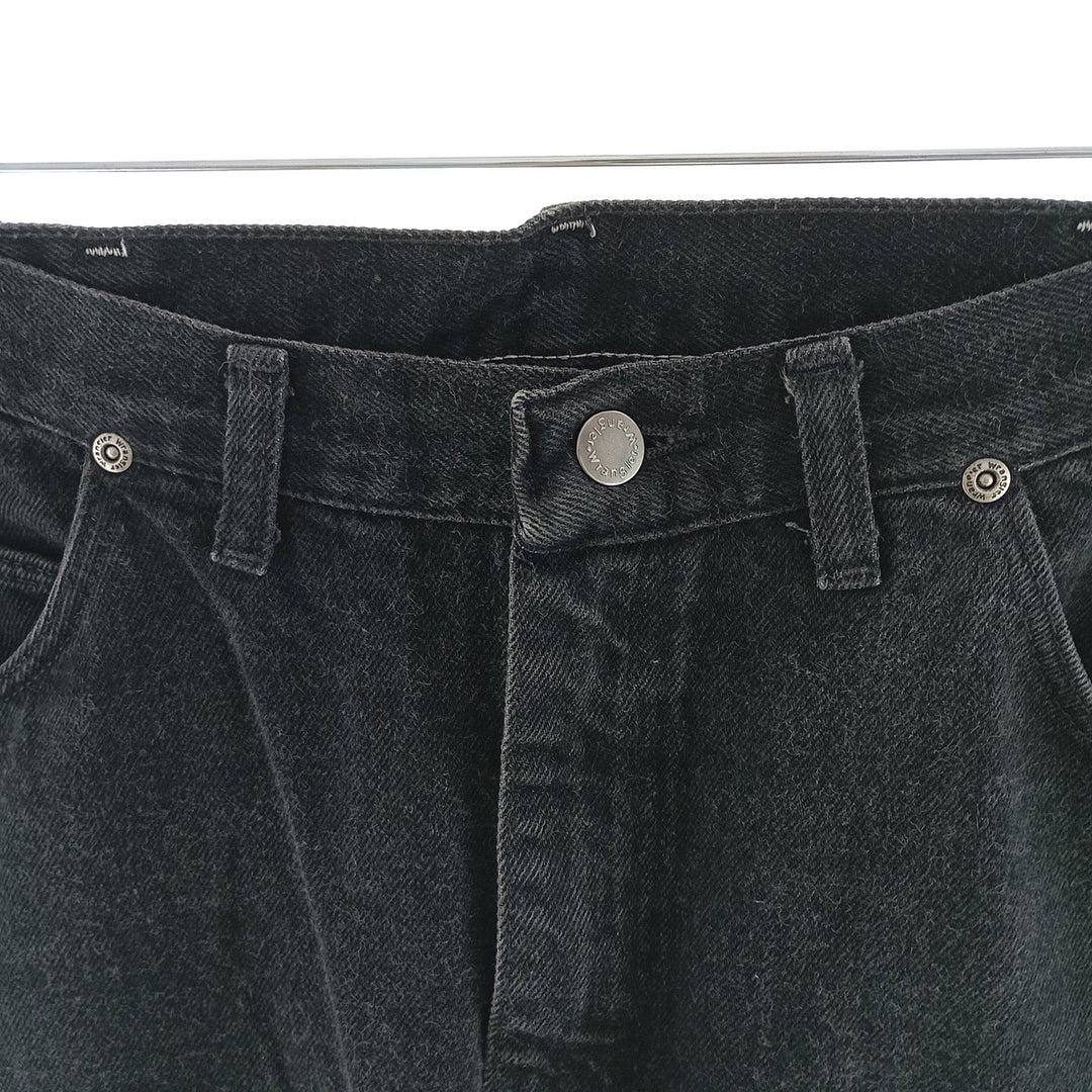 Vintage 1990'S Wrangler tapered black denim pants, made in the USA, men's size W35. cotton black type Vintage Second Hand