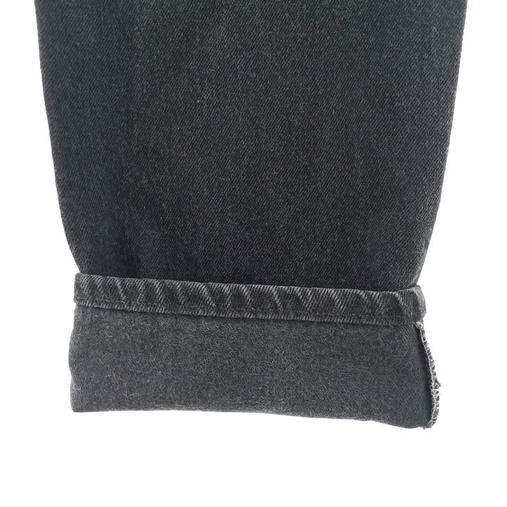 Vintage 1990'S Wrangler tapered black denim pants, made in the USA, men's size W35. cotton black type Vintage Second Hand