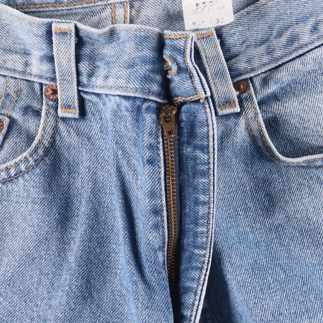 00'S Levi's 550 Relaxed Fit Black Denim Tapered Denim Pants Men's W34 cotton Blue type light blue Vintage Second Hand