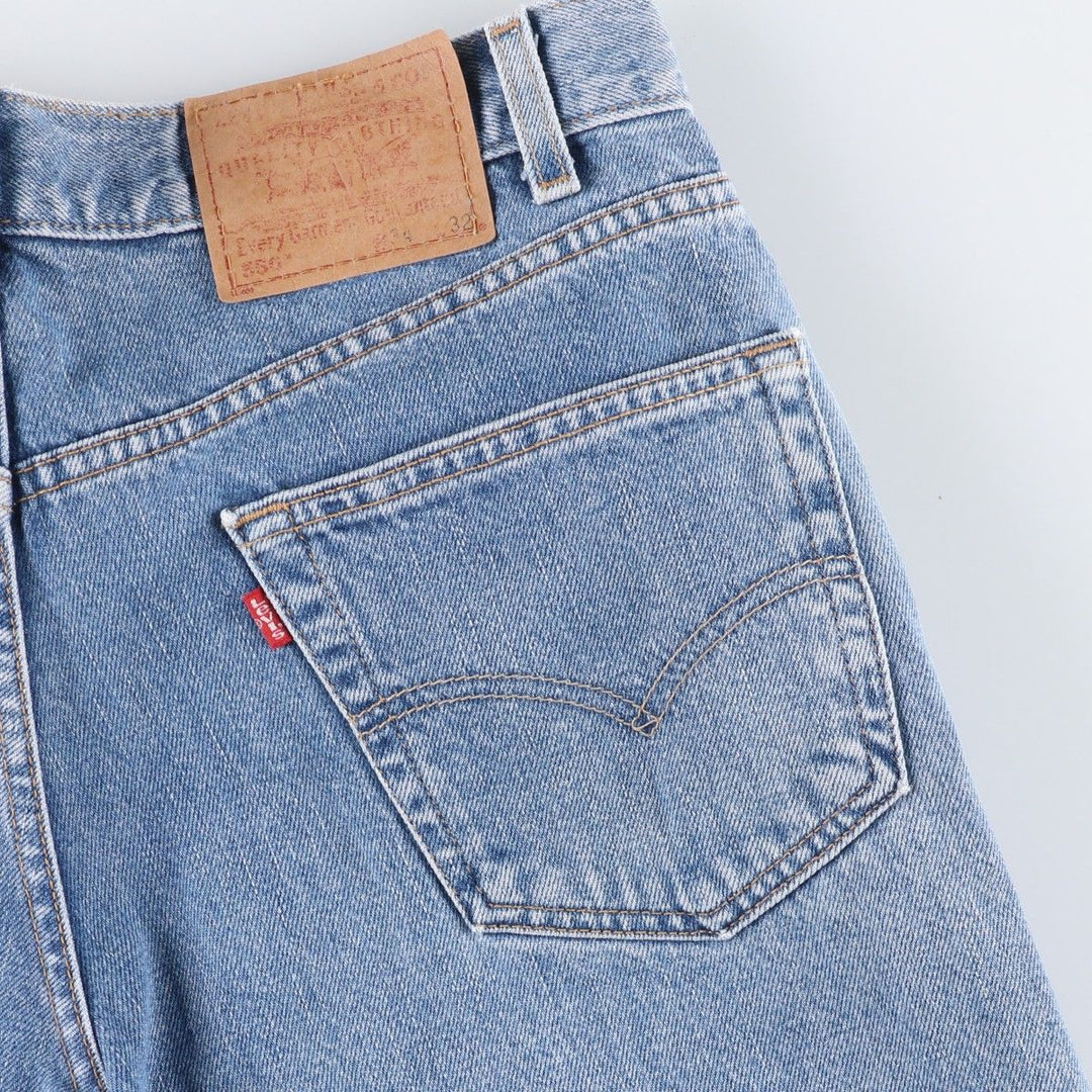 00'S Levi's 550 Relaxed Fit Black Denim Tapered Denim Pants Men's W34 cotton Blue type light blue Vintage Second Hand