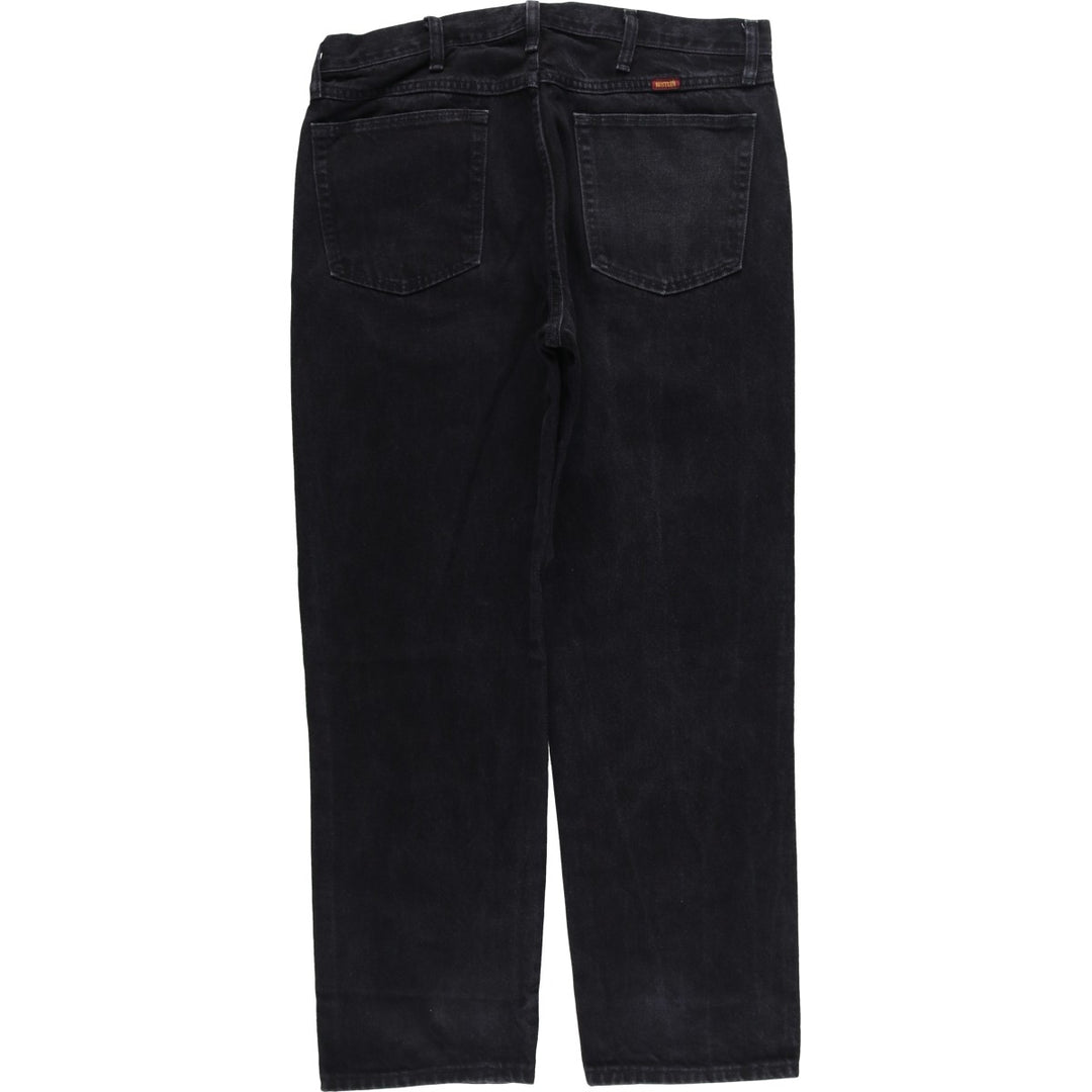 Rustler Black Denim Straight Denim Pants for Men, W35 equivalent cotton black type Vintage Second Hand