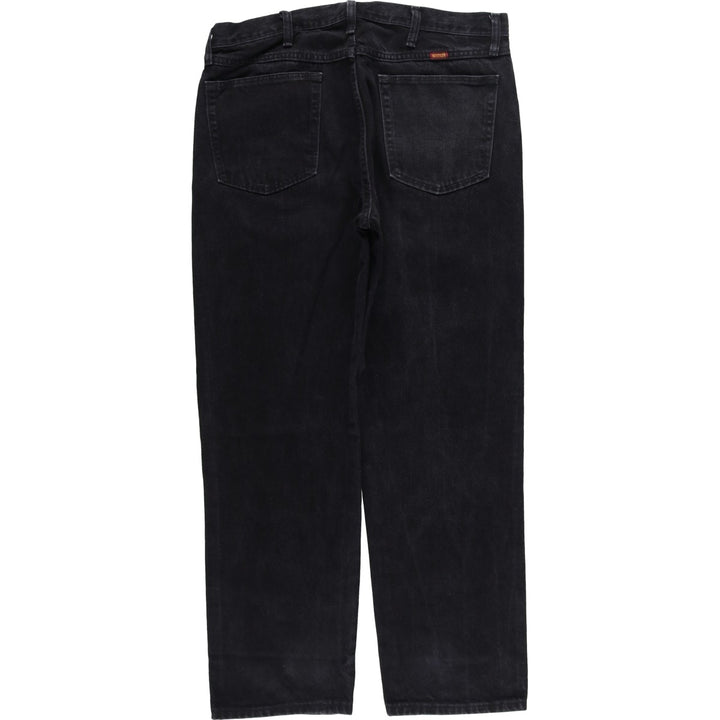 Rustler Black Denim Straight Denim Pants for Men, W35 equivalent cotton black type Vintage Second Hand