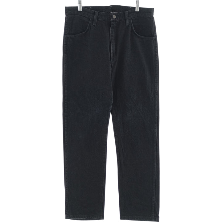 Rustler Black Denim Straight Denim Pants for Men, W34 equivalent cotton black type Vintage Second Hand