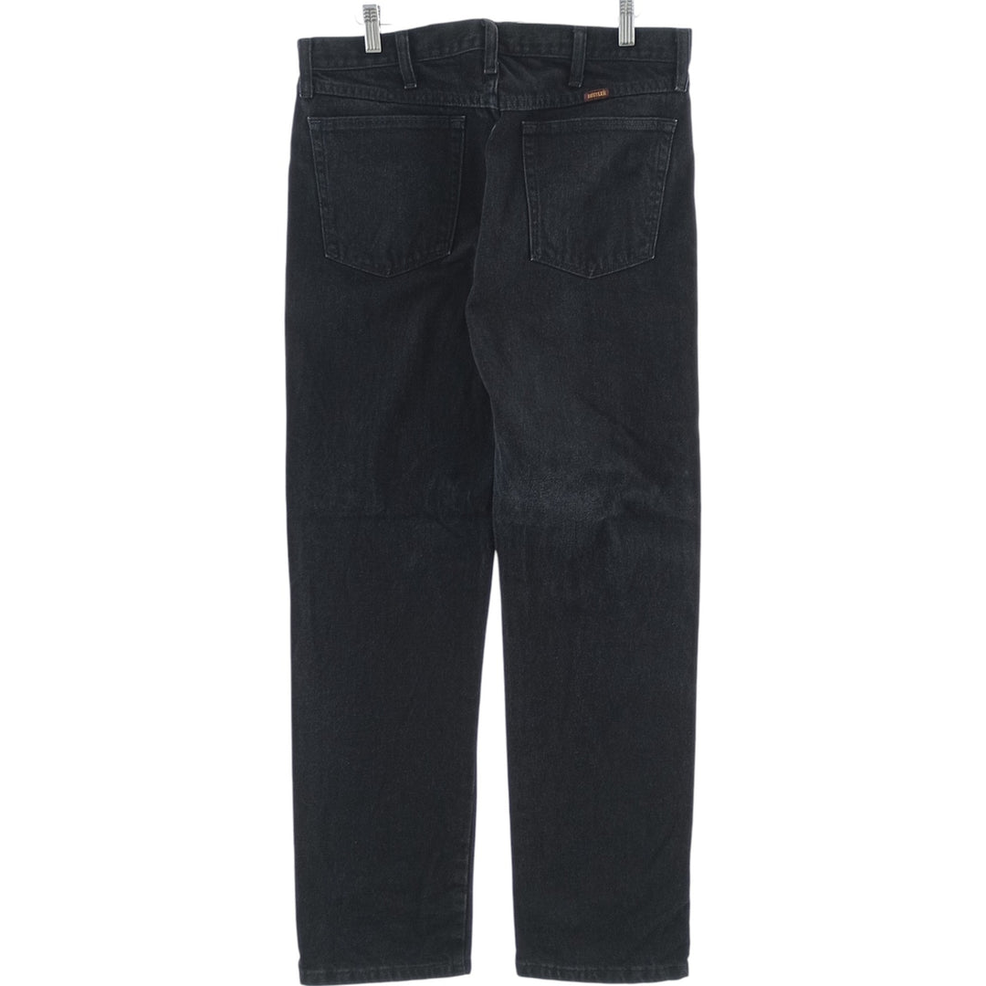 Rustler Black Denim Straight Denim Pants for Men, W34 equivalent cotton black type Vintage Second Hand