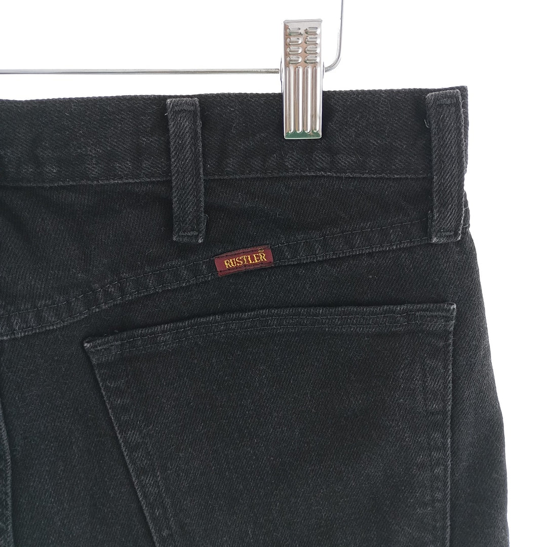 Rustler Black Denim Straight Denim Pants for Men, W34 equivalent cotton black type Vintage Second Hand