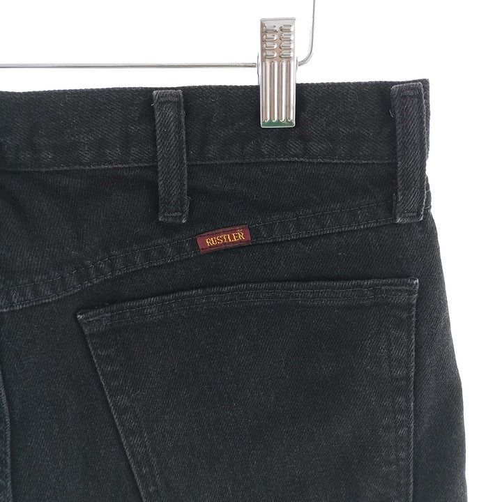 Rustler Black Denim Straight Denim Pants for Men, W34 equivalent cotton black type Vintage Second Hand