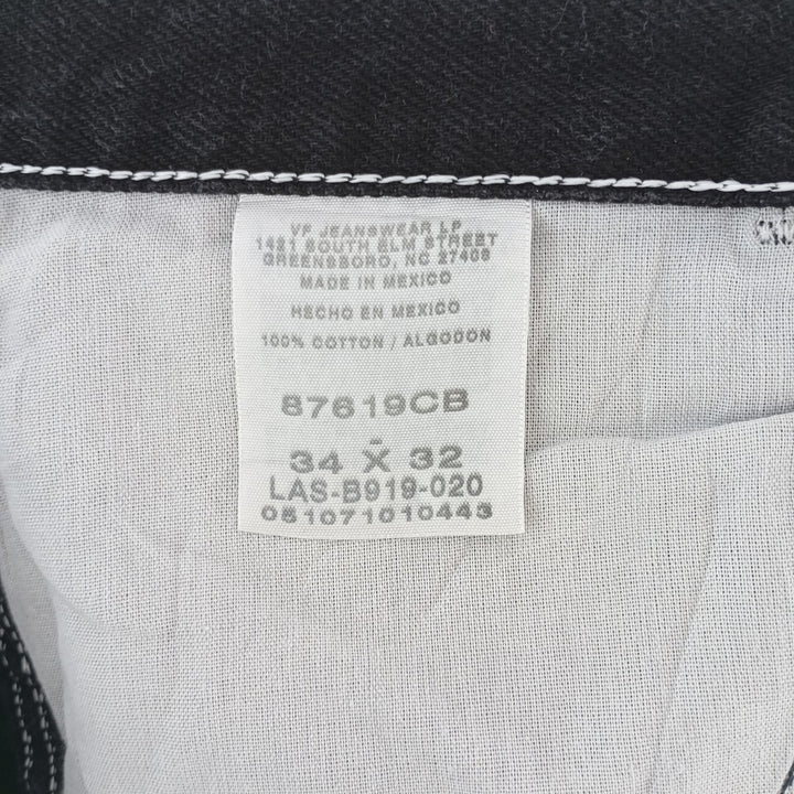 Rustler Black Denim Straight Denim Pants for Men, W34 equivalent cotton black type Vintage Second Hand