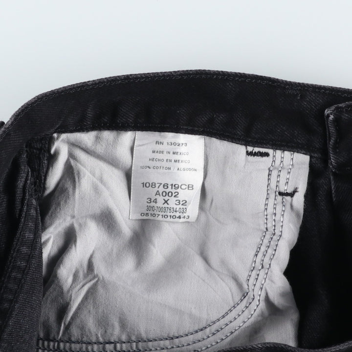 Rustler Black Denim Straight Denim Pants for Men, W34 equivalent cotton black type Vintage Second Hand