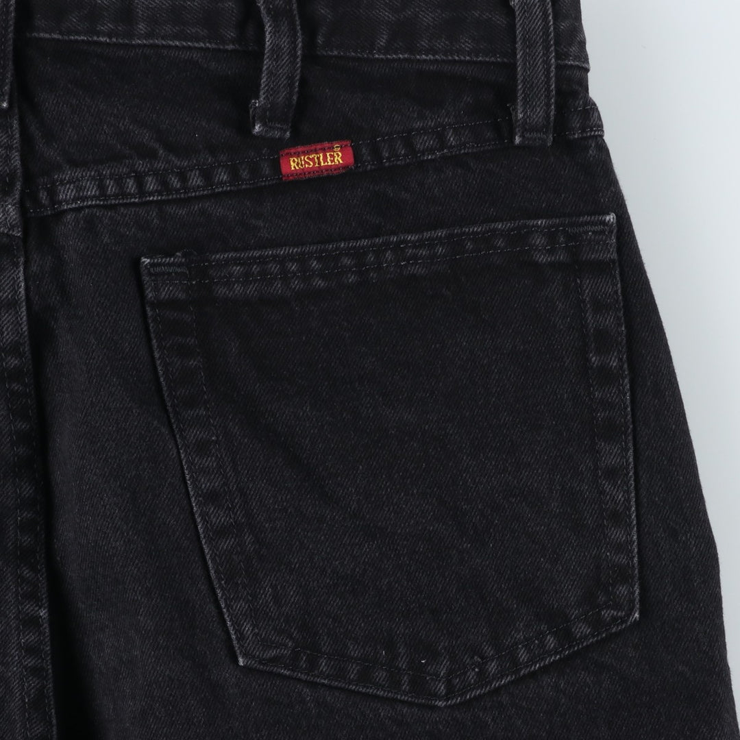 Rustler Black Denim Straight Denim Pants for Men, W34 equivalent cotton black type Vintage Second Hand