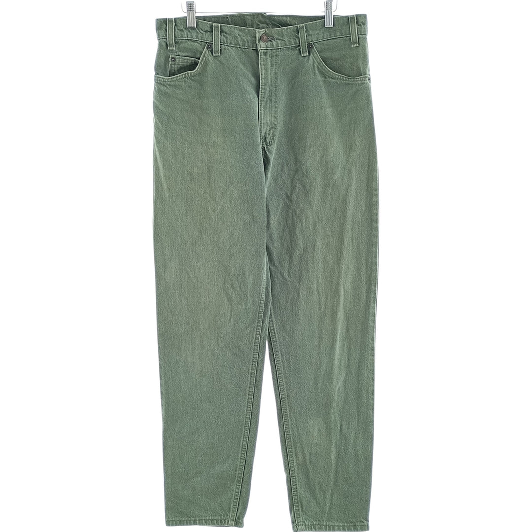 90'S Levi's 550 Orange Tab Tapered Denim Pants Made in USA Men's W33 Vintage cotton Khaki type sage green Vintage Second Hand
