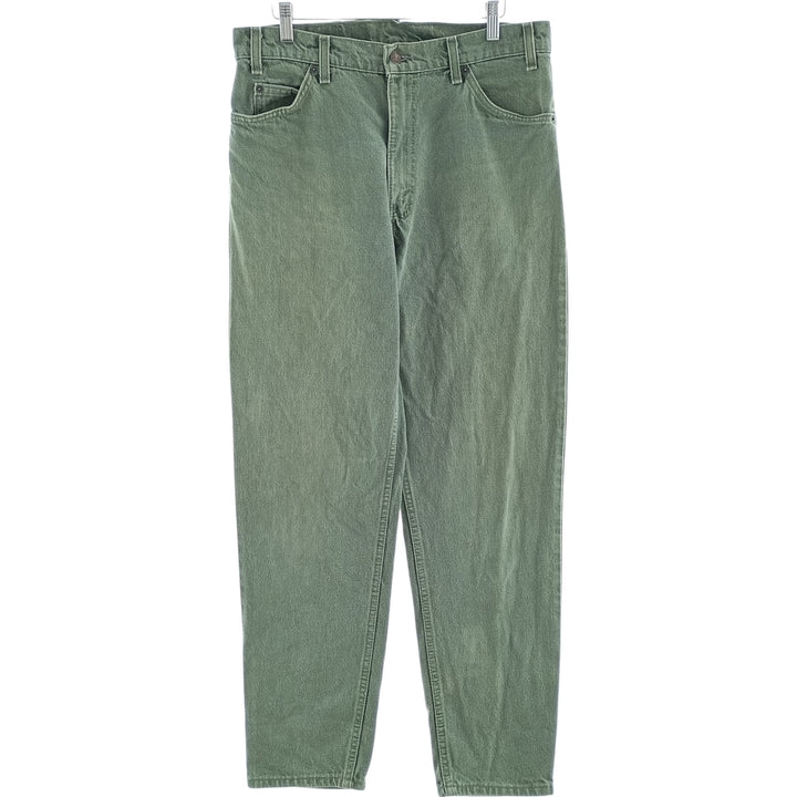 90'S Levi's 550 Orange Tab Tapered Denim Pants Made in USA Men's W33 Vintage cotton Khaki type sage green Vintage Second Hand