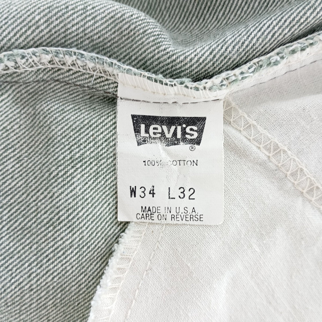 90'S Levi's 550 Orange Tab Tapered Denim Pants Made in USA Men's W33 Vintage cotton Khaki type sage green Vintage Second Hand