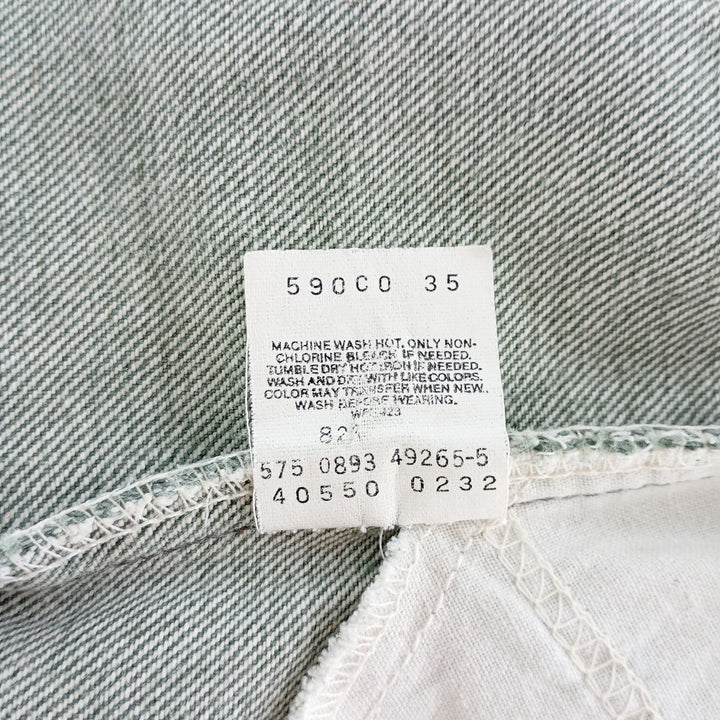 90'S Levi's 550 Orange Tab Tapered Denim Pants Made in USA Men's W33 Vintage cotton Khaki type sage green Vintage Second Hand