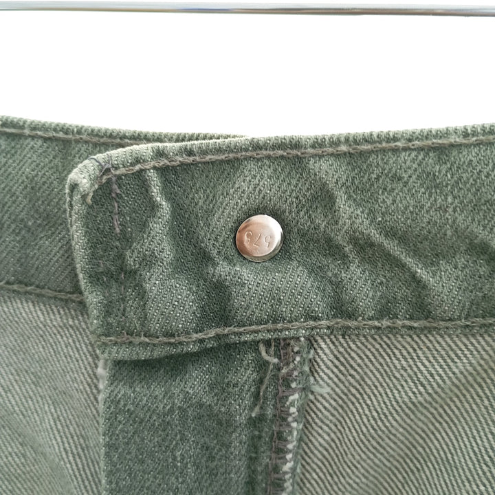 90'S Levi's 550 Orange Tab Tapered Denim Pants Made in USA Men's W33 Vintage cotton Khaki type sage green Vintage Second Hand