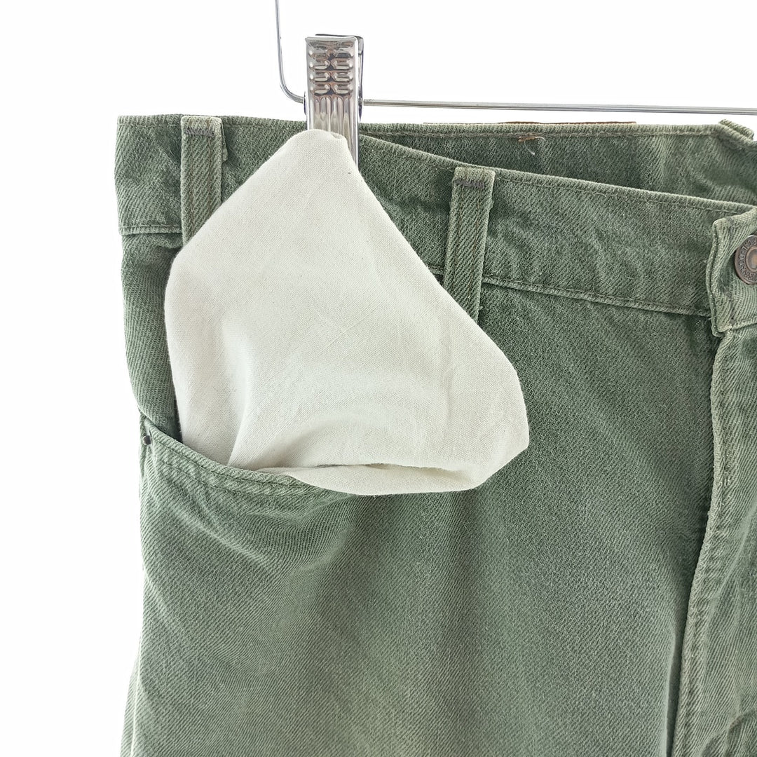 90'S Levi's 550 Orange Tab Tapered Denim Pants Made in USA Men's W33 Vintage cotton Khaki type sage green Vintage Second Hand