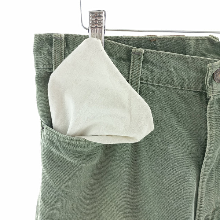 90'S Levi's 550 Orange Tab Tapered Denim Pants Made in USA Men's W33 Vintage cotton Khaki type sage green Vintage Second Hand
