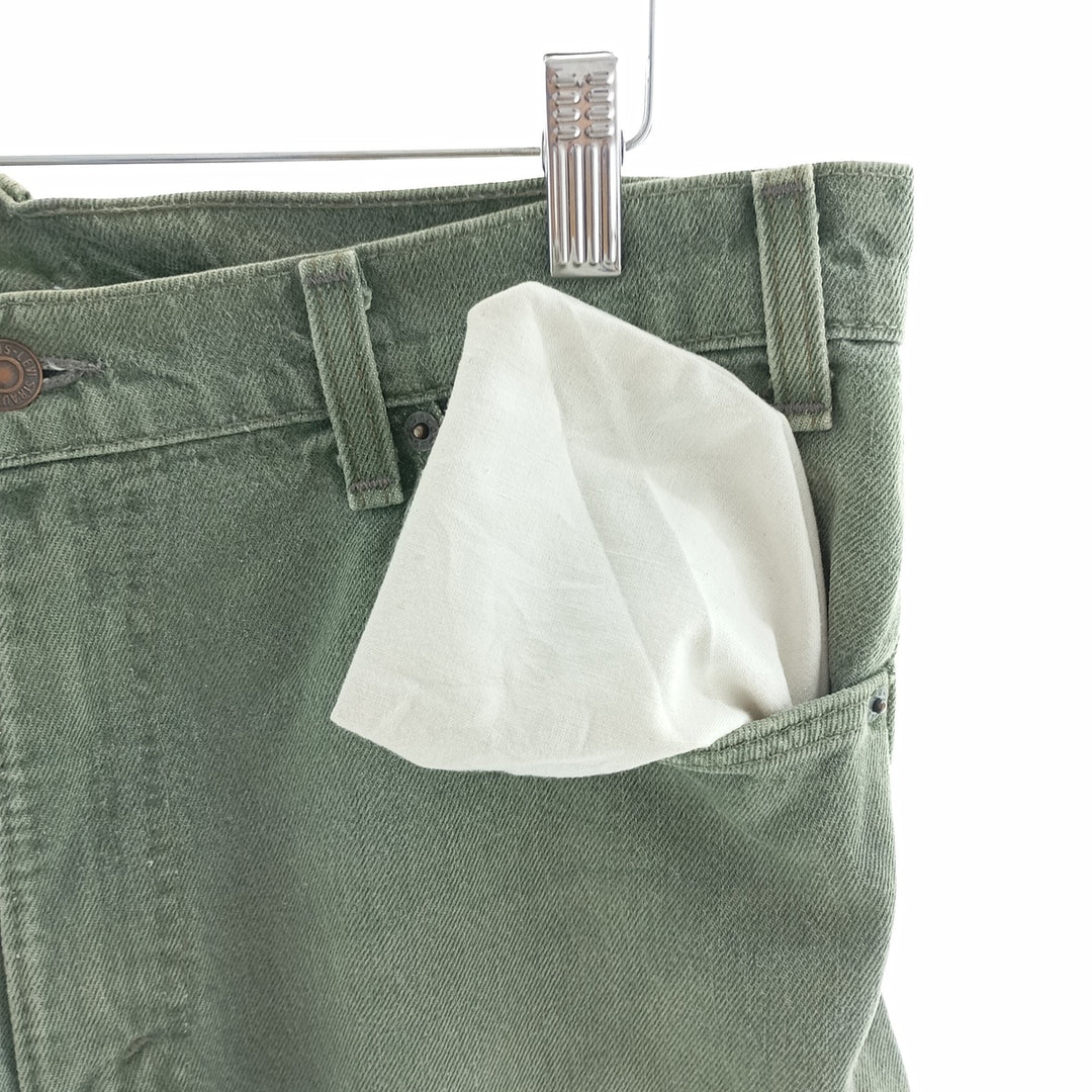 90'S Levi's 550 Orange Tab Tapered Denim Pants Made in USA Men's W33 Vintage cotton Khaki type sage green Vintage Second Hand