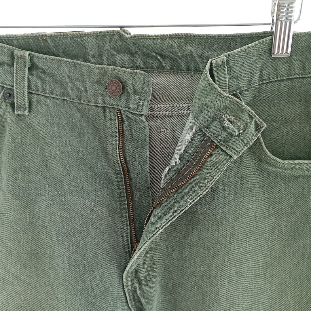 90'S Levi's 550 Orange Tab Tapered Denim Pants Made in USA Men's W33 Vintage cotton Khaki type sage green Vintage Second Hand