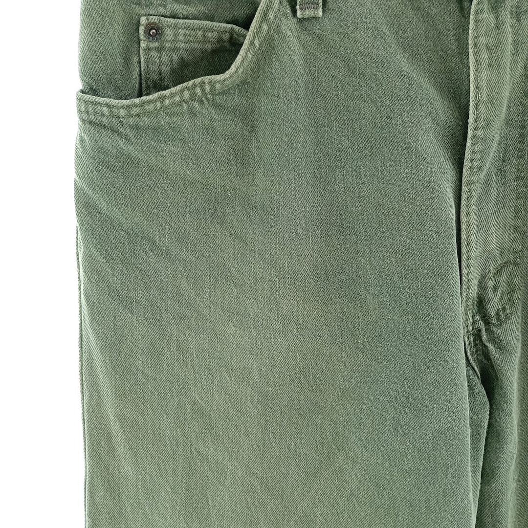 90'S Levi's 550 Orange Tab Tapered Denim Pants Made in USA Men's W33 Vintage cotton Khaki type sage green Vintage Second Hand