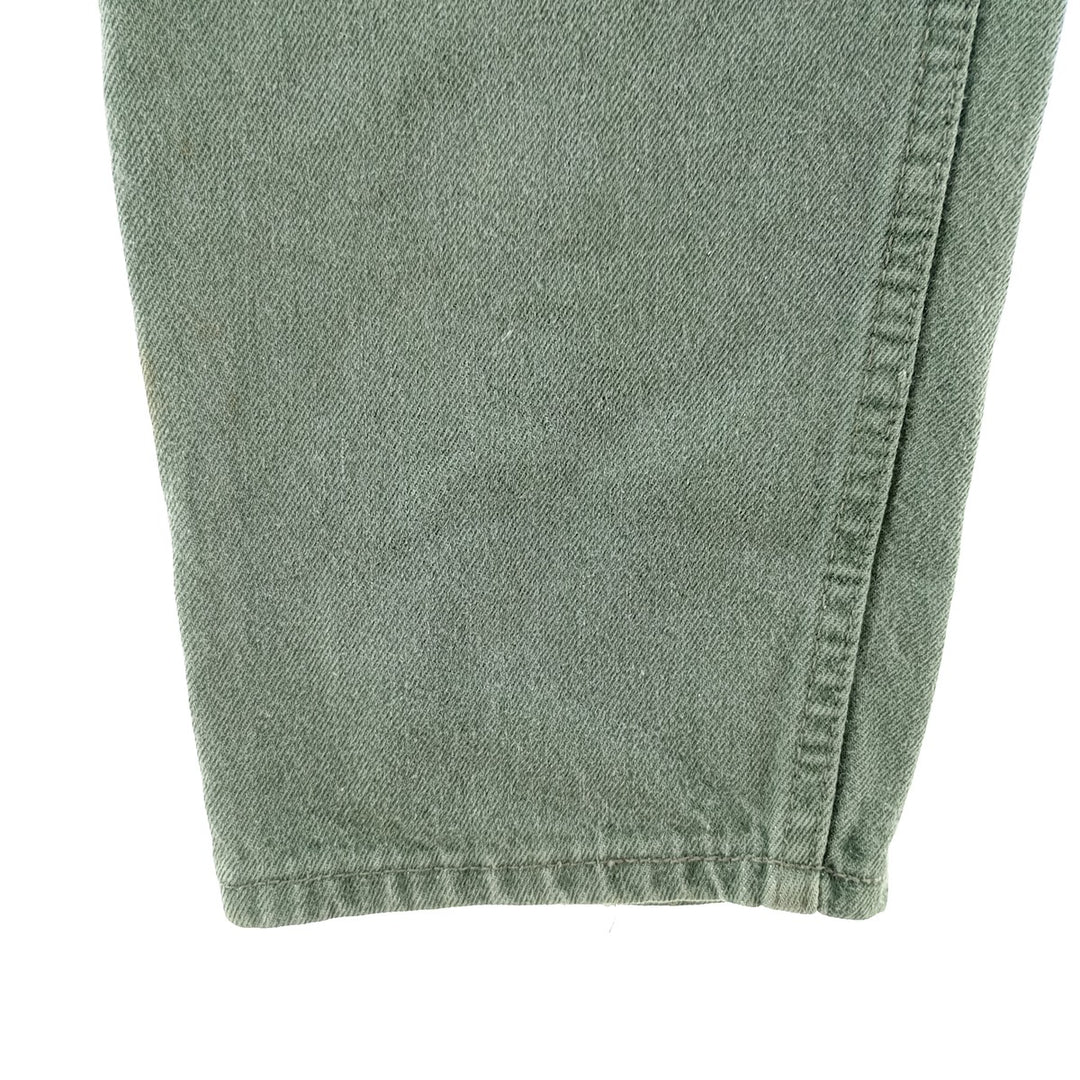 90'S Levi's 550 Orange Tab Tapered Denim Pants Made in USA Men's W33 Vintage cotton Khaki type sage green Vintage Second Hand