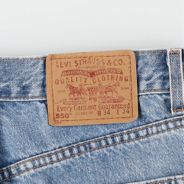 90'S Levi's 550 Relaxed Fit Tapered Denim Pants Made in USA Men's W33 Vintage cotton blue type Vintage Second Hand