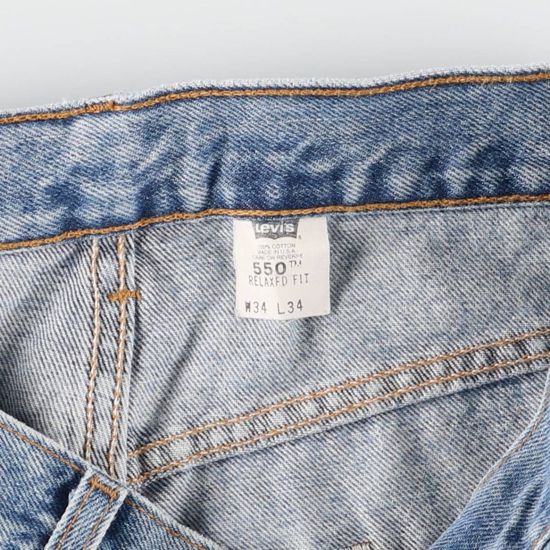90'S Levi's 550 Relaxed Fit Tapered Denim Pants Made in USA Men's W33 Vintage cotton blue type Vintage Second Hand