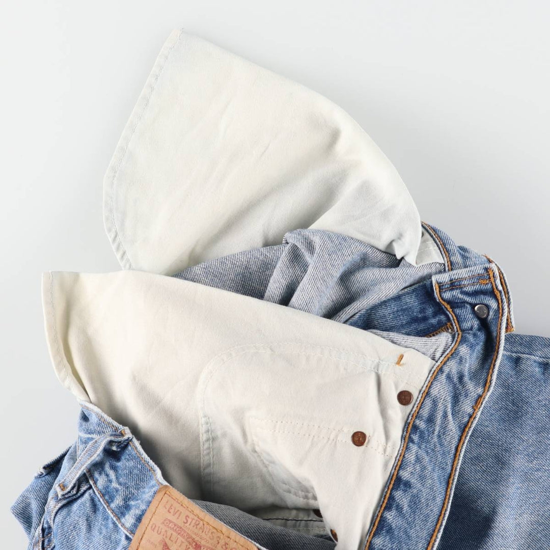 90'S Levi's 550 Relaxed Fit Tapered Denim Pants Made in USA Men's W33 Vintage cotton blue type Vintage Second Hand