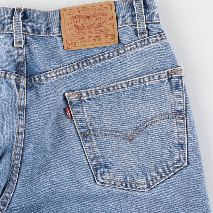 90'S Levi's 550 Relaxed Fit Tapered Denim Pants Made in USA Men's W33 Vintage cotton blue type Vintage Second Hand