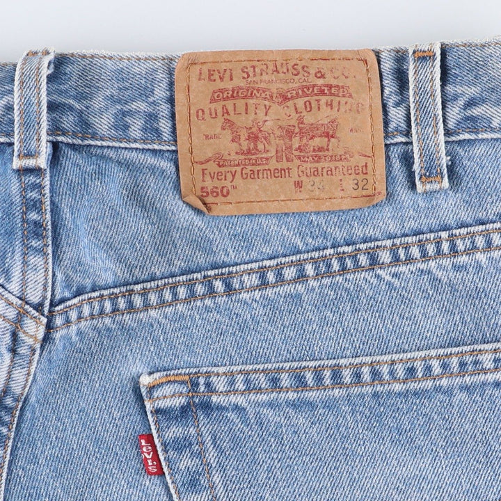 2000'S Levi's 550 Loose Fit Tapered Leg Black Denim Pants, Men's Size 34 cotton blue type Vintage Second Hand