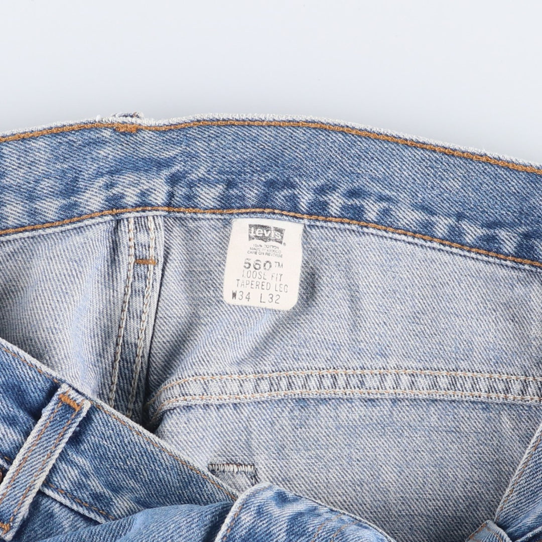 2000'S Levi's 550 Loose Fit Tapered Leg Black Denim Pants, Men's Size 34 cotton blue type Vintage Second Hand