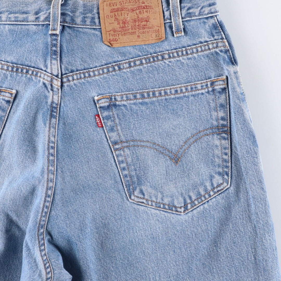 2000'S Levi's 550 Loose Fit Tapered Leg Black Denim Pants, Men's Size 34 cotton blue type Vintage Second Hand