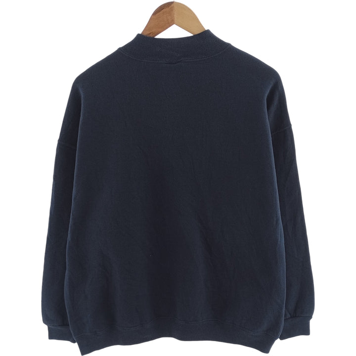 Vintage 90'S CHIC mock neck plain blank sweatshirt, made in the USA, men's size XL cotton navy blue type Vintage Second Hand