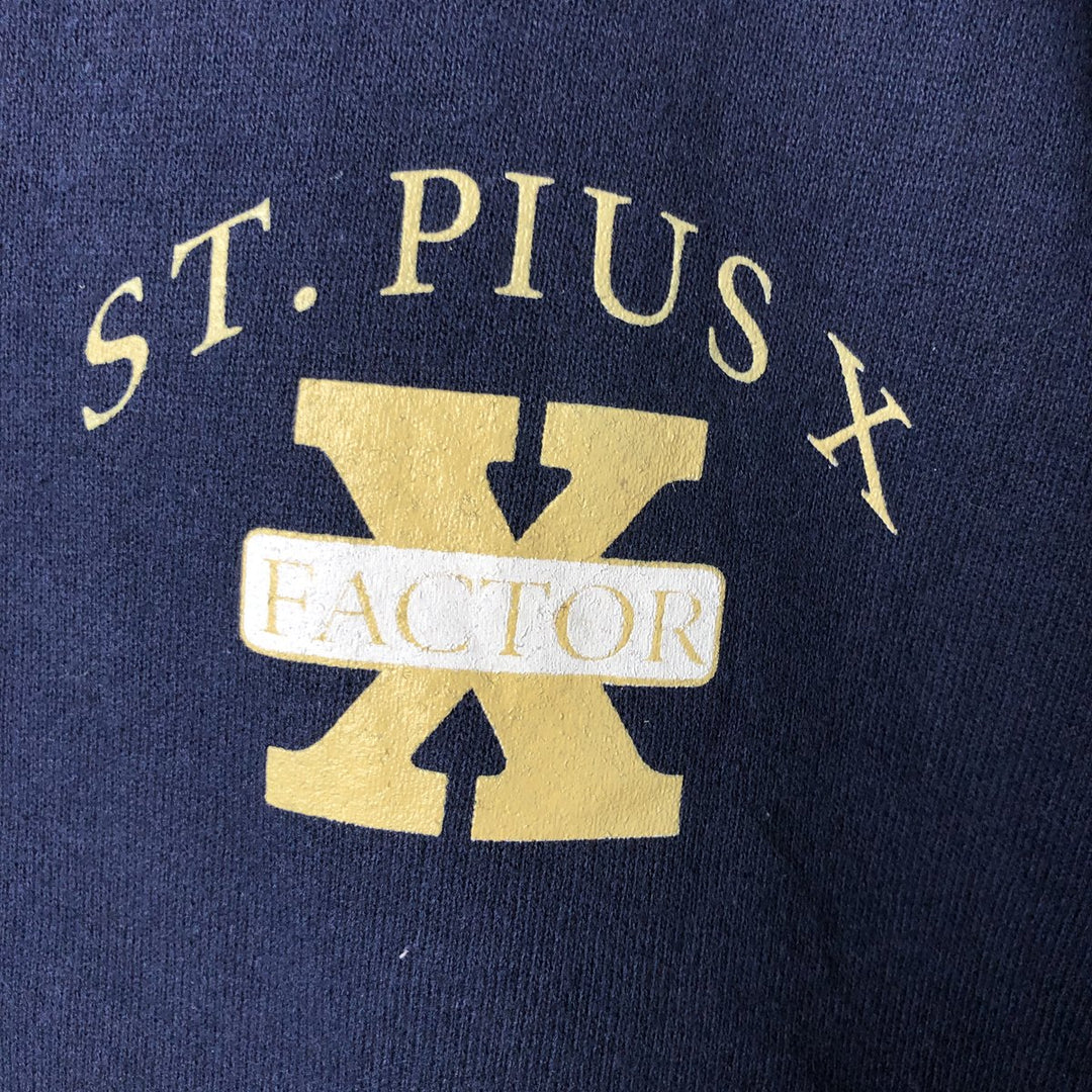 00'S ~ Russell Back Print College Sweatshirt Trainer Men's L size cotton navy blue type Vintage Second Hand