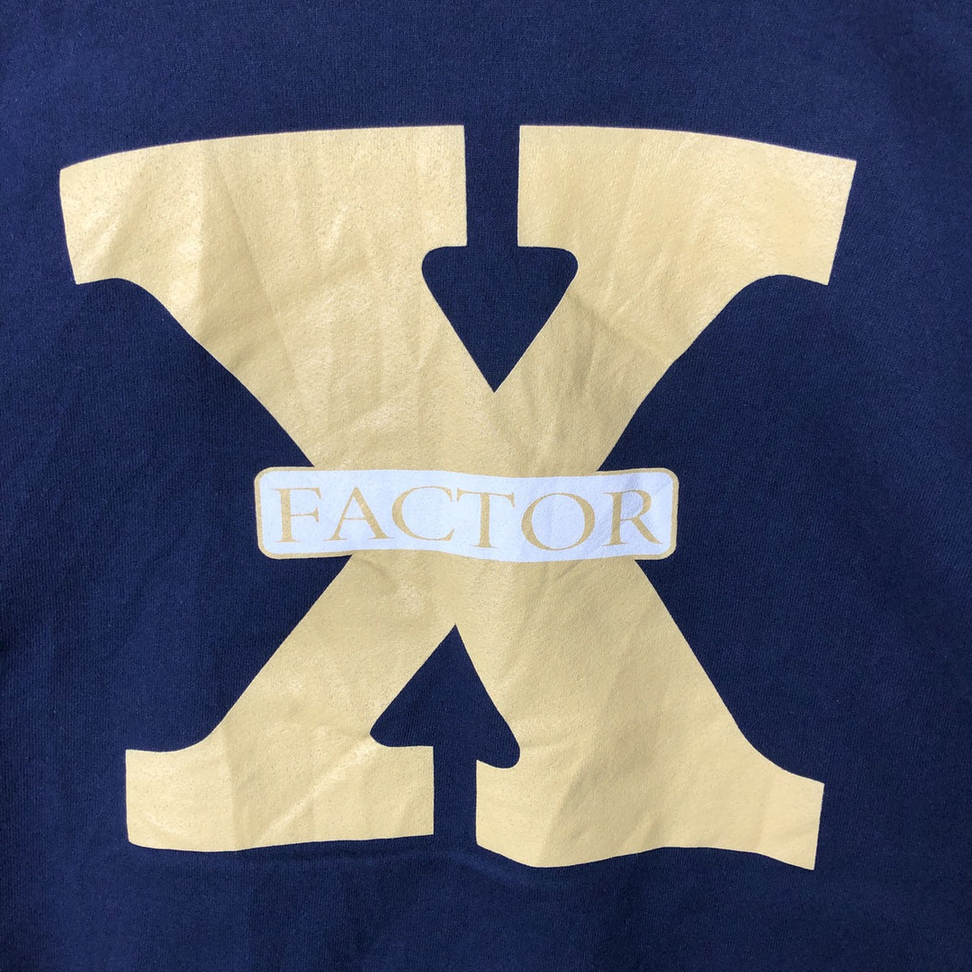 00'S ~ Russell Back Print College Sweatshirt Trainer Men's L size cotton navy blue type Vintage Second Hand