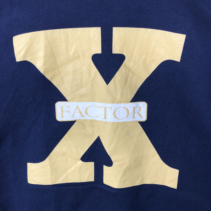 00'S ~ Russell Back Print College Sweatshirt Trainer Men's L size cotton navy blue type Vintage Second Hand
