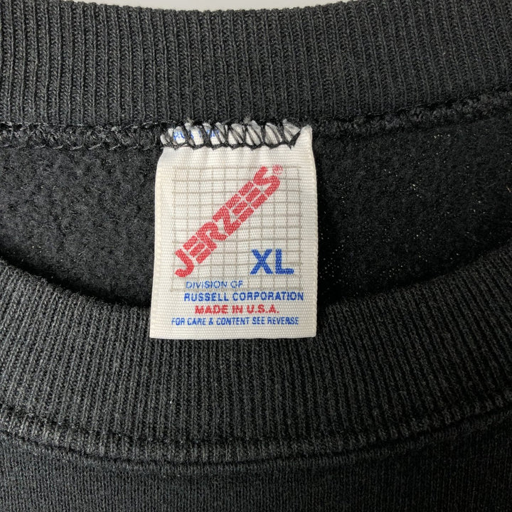 80s-90'S Jerzees Plain Blank Sweatshirt Trainer Made in USA Men's XL Vintage cotton black type Vintage Second Hand