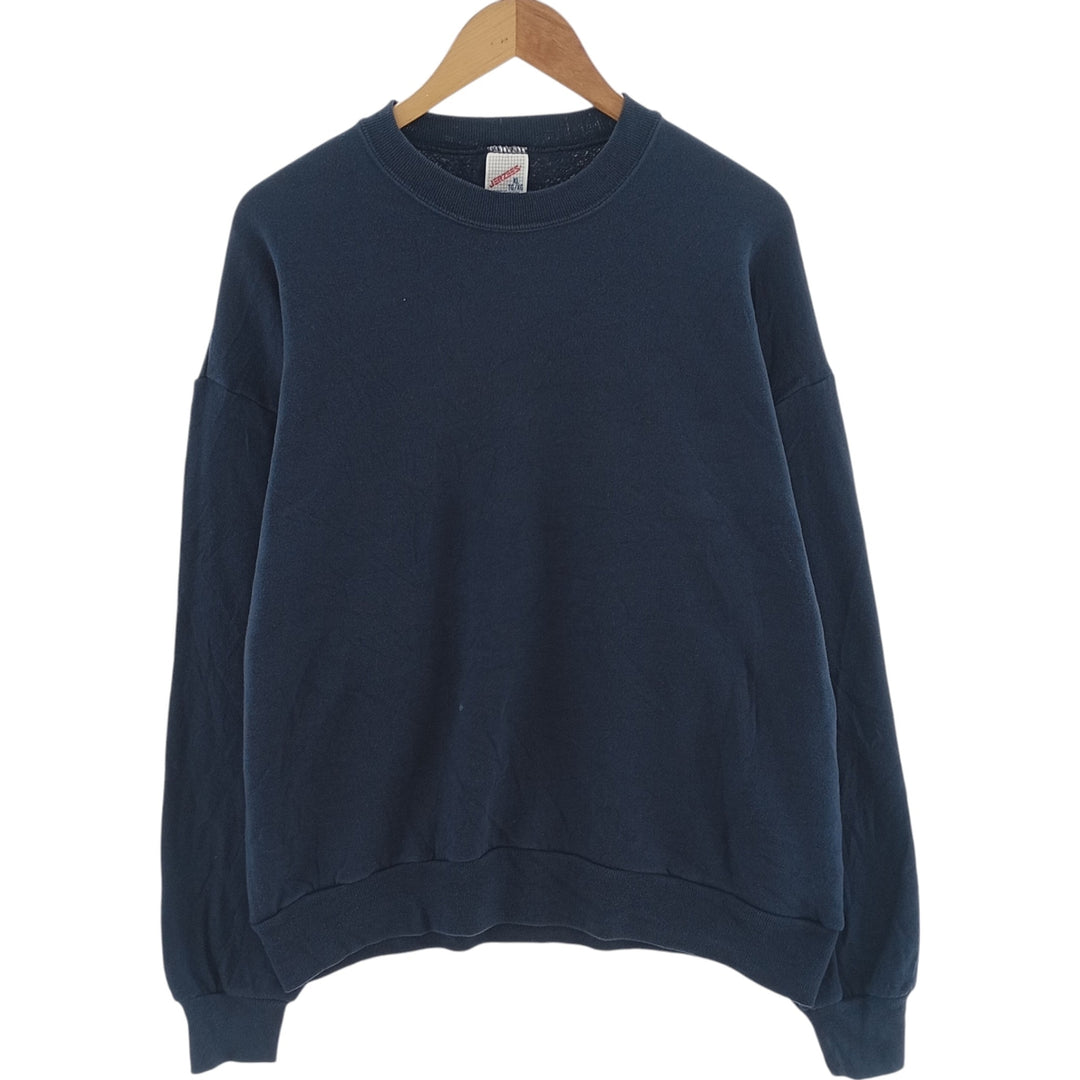 80s-90'S Jerzees Plain Blank Sweatshirt Trainer Made in USA Men's XL Vintage cotton navy blue type Vintage Second Hand