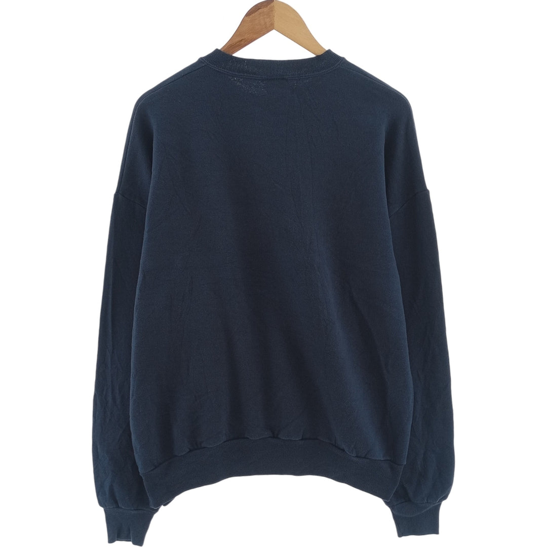 80s-90'S Jerzees Plain Blank Sweatshirt Trainer Made in USA Men's XL Vintage cotton navy blue type Vintage Second Hand