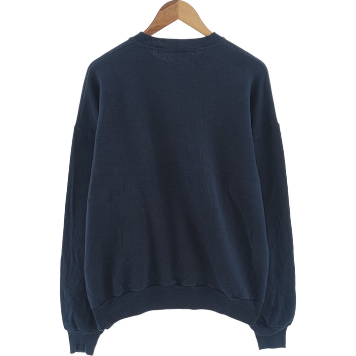 80s-90'S Jerzees Plain Blank Sweatshirt Trainer Made in USA Men's XL Vintage cotton navy blue type Vintage Second Hand