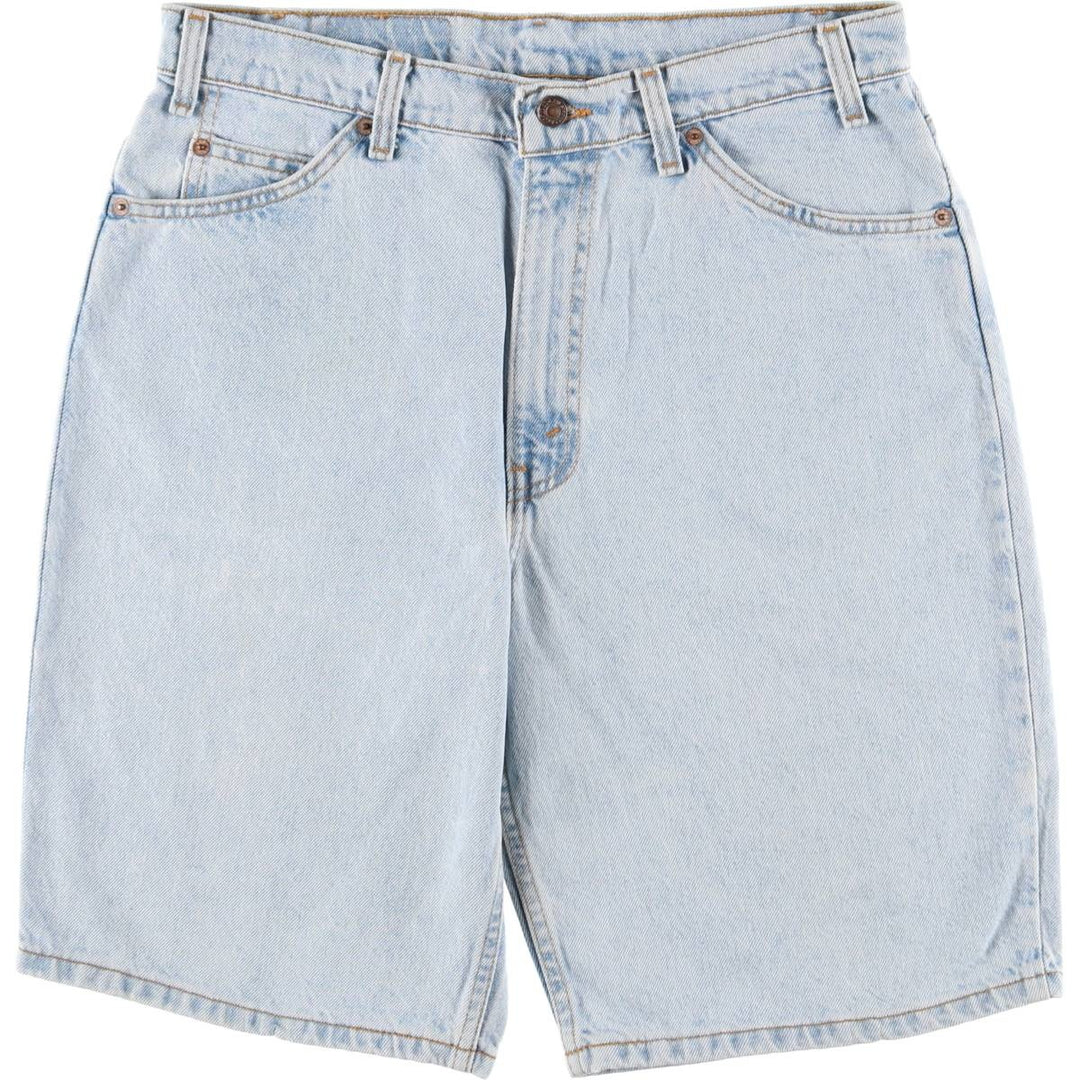 90'S Levi's 550 Relaxed Fit Orange Tab Denim Shorts, Made in USA, Men's W34, Vintage cotton Blue type light blue Vintage Second Hand