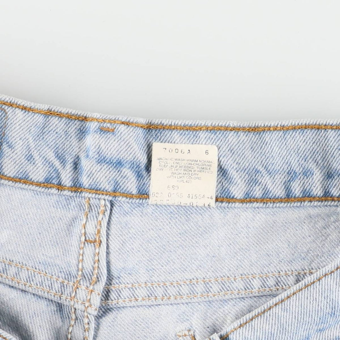 90'S Levi's 550 Relaxed Fit Orange Tab Denim Shorts, Made in USA, Men's W34, Vintage cotton Blue type light blue Vintage Second Hand
