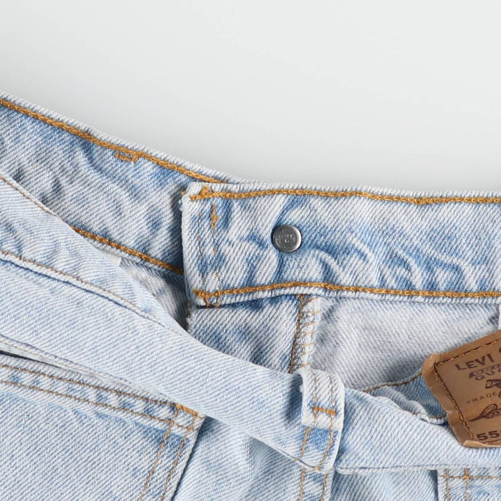 90'S Levi's 550 Relaxed Fit Orange Tab Denim Shorts, Made in USA, Men's W34, Vintage cotton Blue type light blue Vintage Second Hand