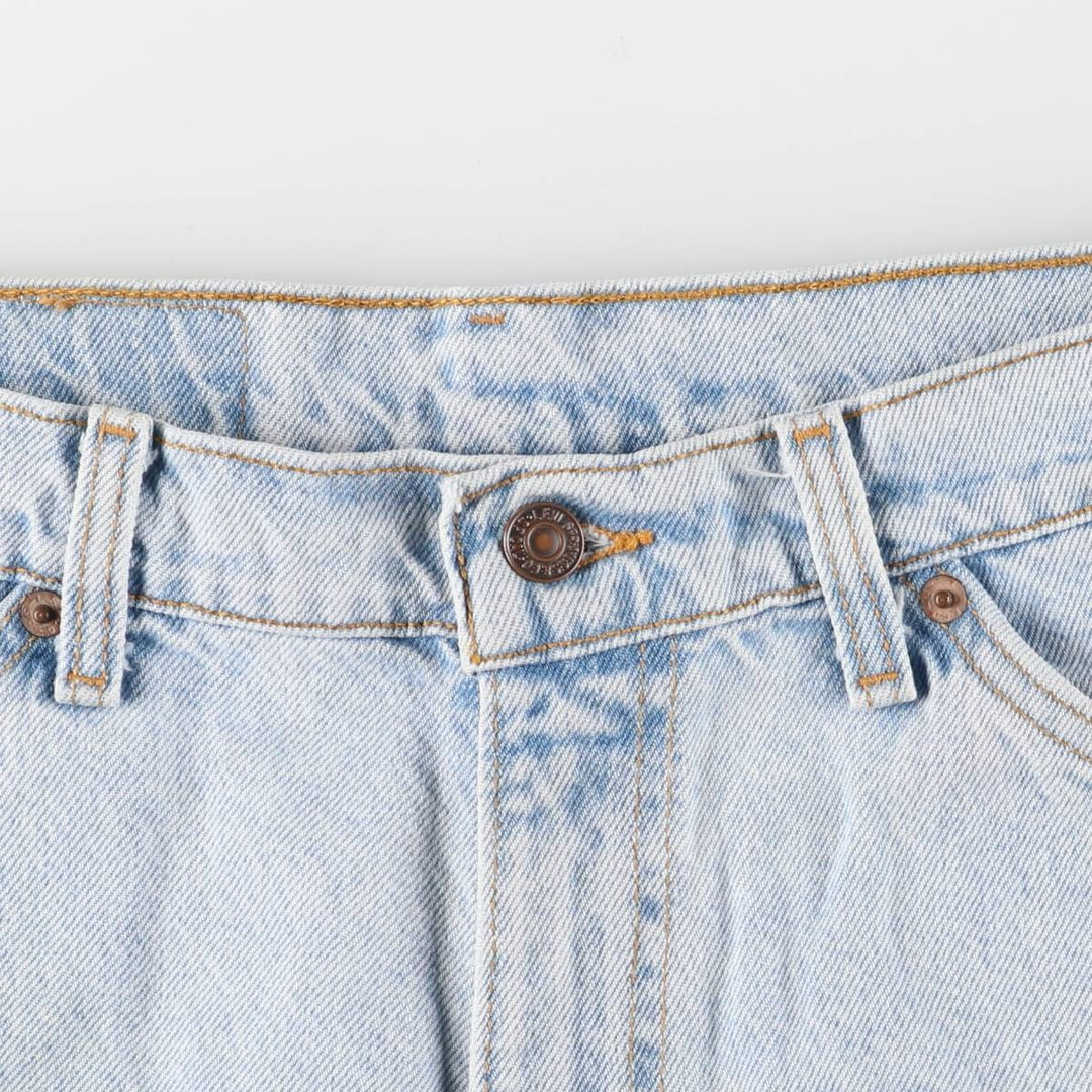 90'S Levi's 550 Relaxed Fit Orange Tab Denim Shorts, Made in USA, Men's W34, Vintage cotton Blue type light blue Vintage Second Hand