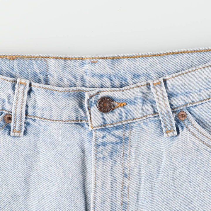 90'S Levi's 550 Relaxed Fit Orange Tab Denim Shorts, Made in USA, Men's W34, Vintage cotton Blue type light blue Vintage Second Hand