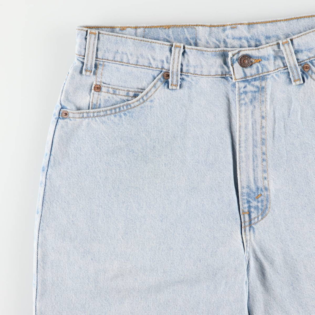90'S Levi's 550 Relaxed Fit Orange Tab Denim Shorts, Made in USA, Men's W34, Vintage cotton Blue type light blue Vintage Second Hand
