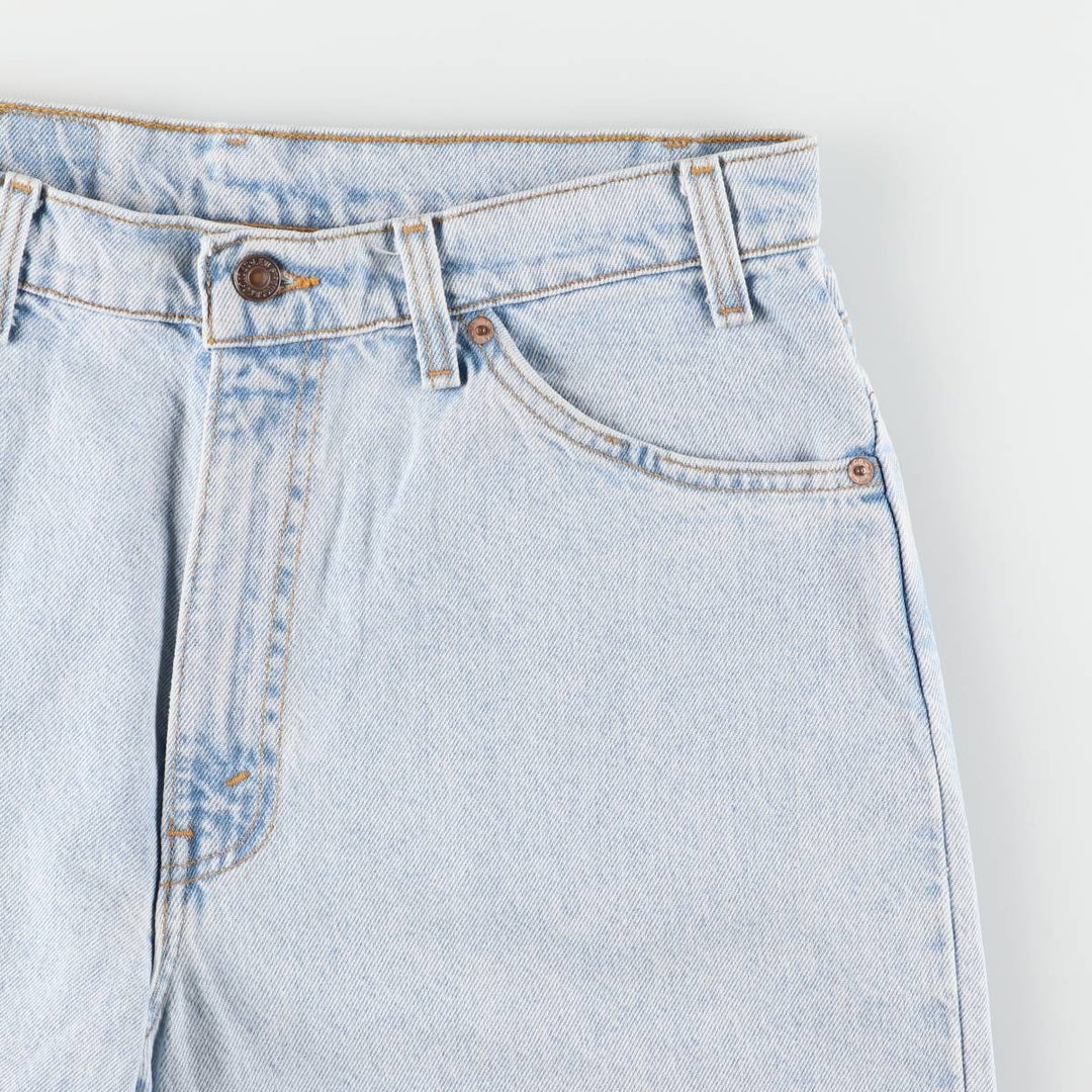 90'S Levi's 550 Relaxed Fit Orange Tab Denim Shorts, Made in USA, Men's W34, Vintage cotton Blue type light blue Vintage Second Hand