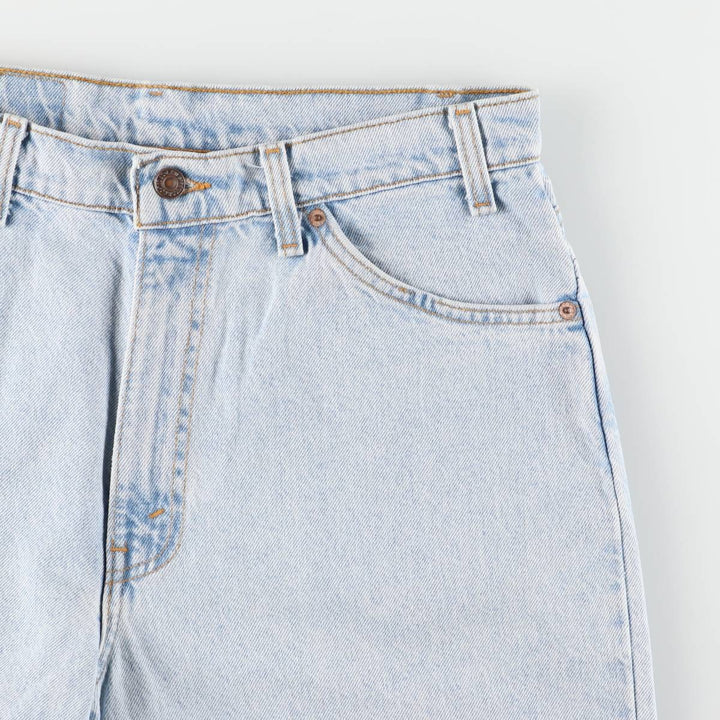 90'S Levi's 550 Relaxed Fit Orange Tab Denim Shorts, Made in USA, Men's W34, Vintage cotton Blue type light blue Vintage Second Hand