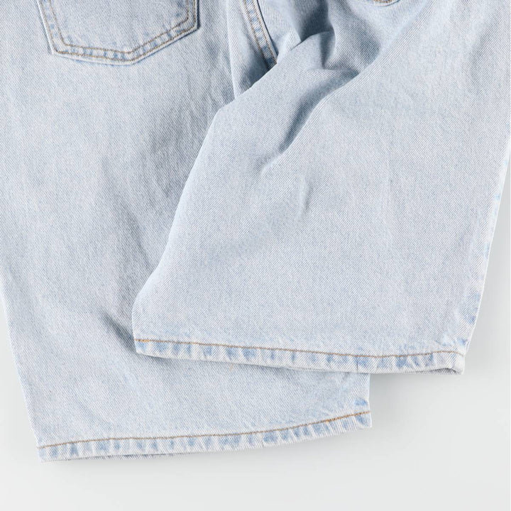 90'S Levi's 550 Relaxed Fit Orange Tab Denim Shorts, Made in USA, Men's W34, Vintage cotton Blue type light blue Vintage Second Hand
