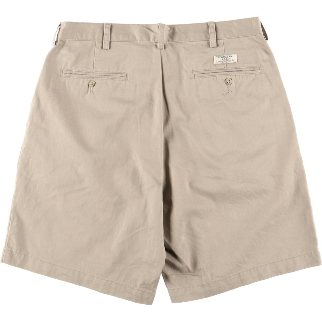 Ralph Lauren POLO by Ralph Lauren TYLER SHORT Two-pleat chino shorts, short pants, men's size W34 cotton Beige type Vintage Second Hand