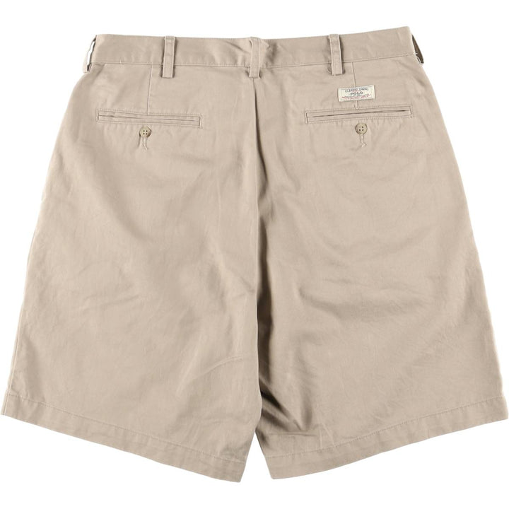 Ralph Lauren POLO by Ralph Lauren TYLER SHORT Two-pleat chino shorts, short pants, men's size W34 cotton Beige type Vintage Second Hand